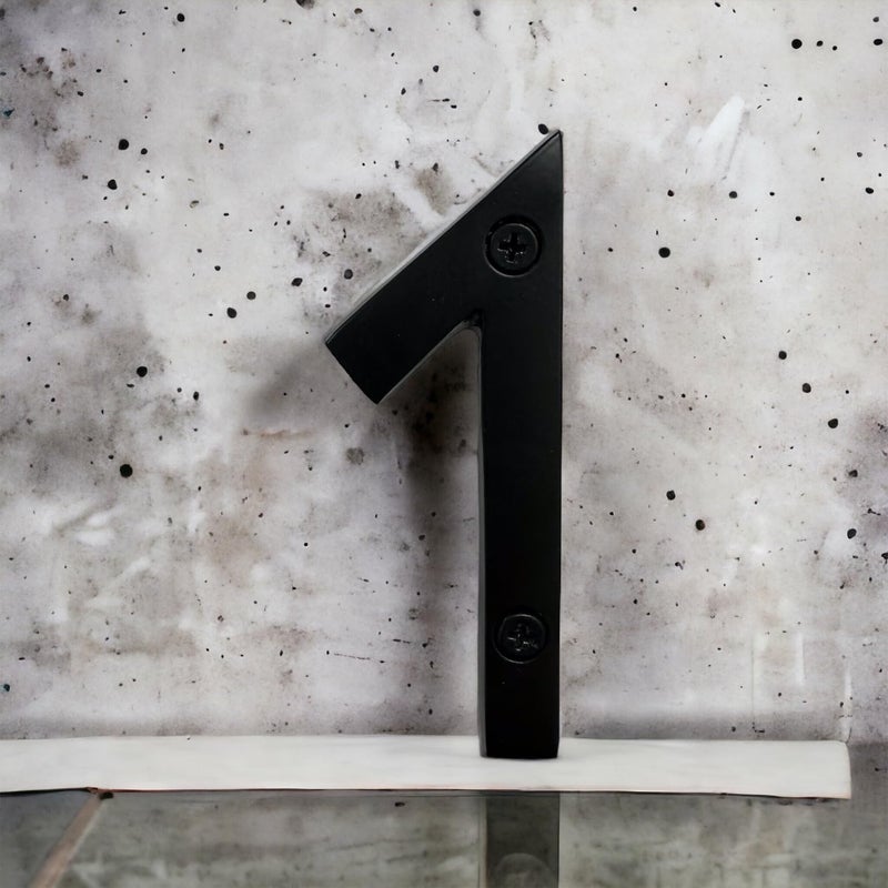 NACH Floating House Numbers, 4 inch Aluminum Black House Numbers for Outside - Number 1, Door Numbers with Mounting Hardware - Image 2